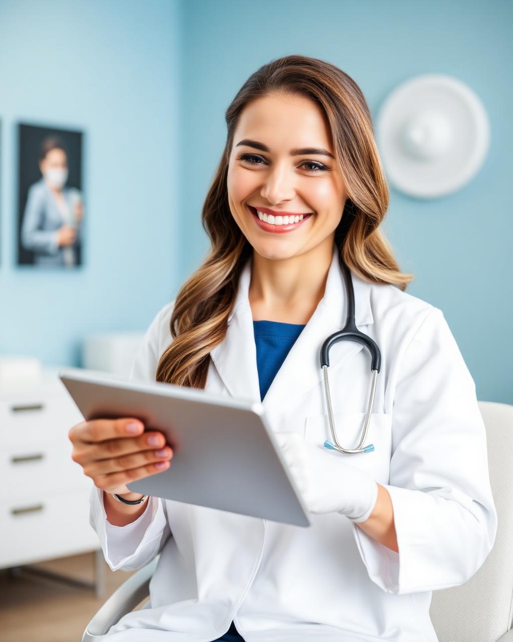 Médica da Pratique Med em atendimento por videochamada